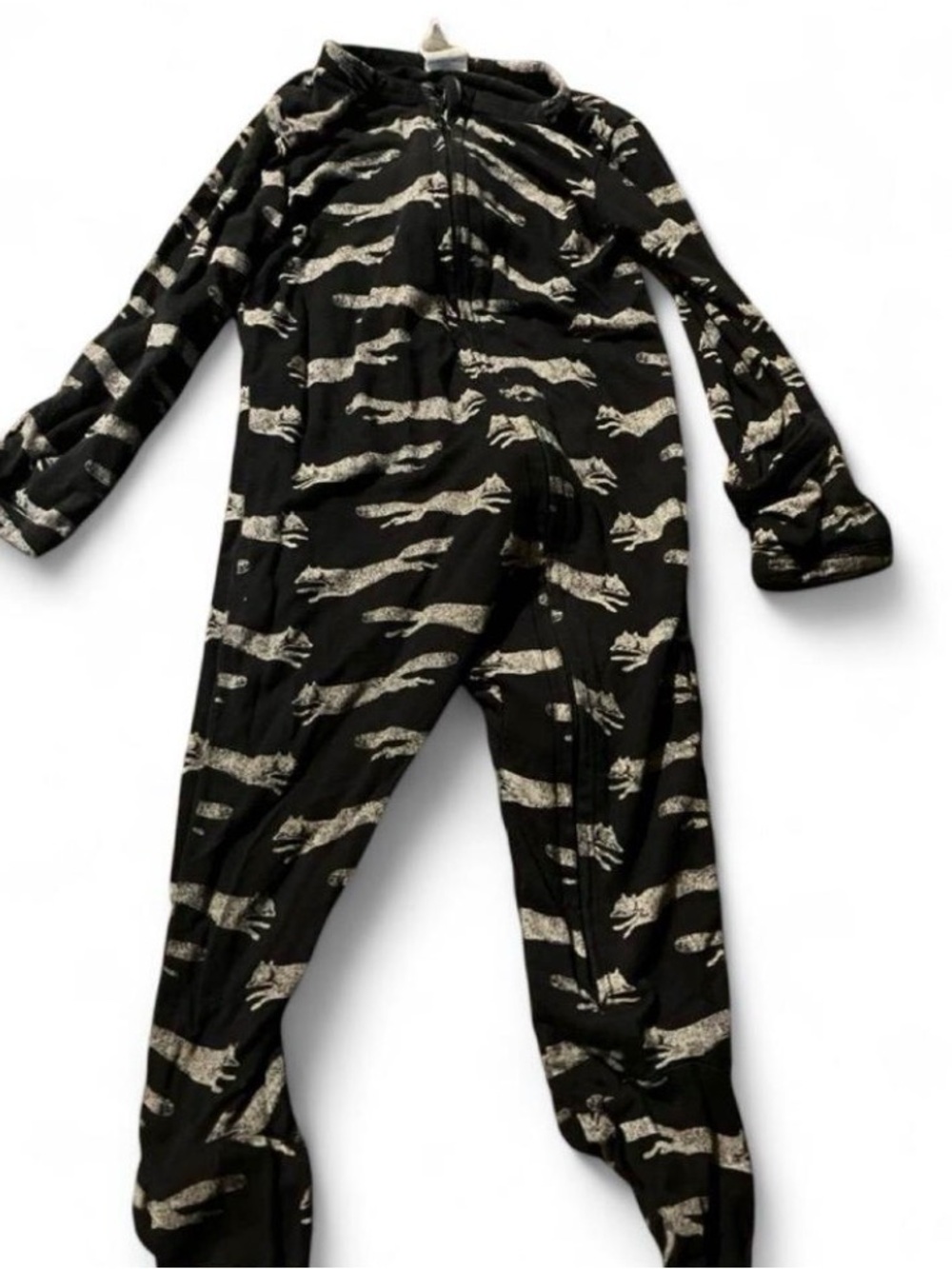 kate spade Black and Cream Tiger-Print Footed One-Piece
